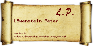 Löwenstein Péter névjegykártya