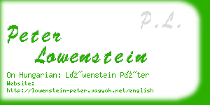 peter lowenstein business card